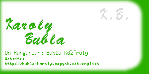 karoly bubla business card